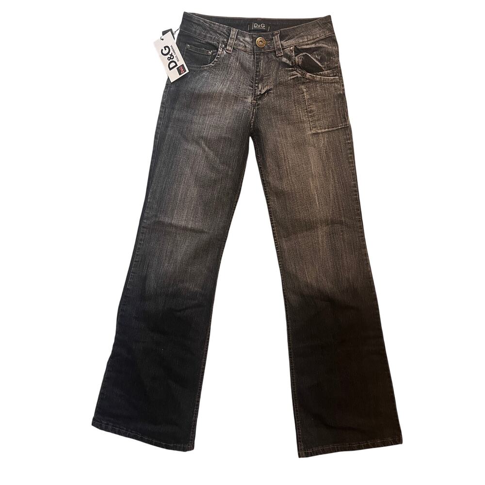 Vintage Dolce & Gabbana D&G Denim Jeans Black/Gray Faded Flare Size: W28 L32